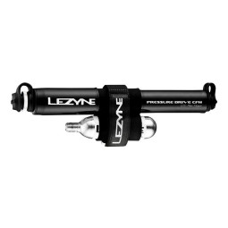 Pompka ręczna LEZYNE PRESSURE DRIVE CFH HP 120 PSI metalowy przewód CO2 + 1x nabój gazowy 16g