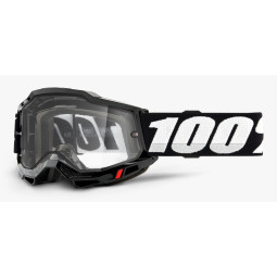 Gogle 100% ACCURI 2 ENDURO MOTO BLACK (Przezroczysta Podwójna)