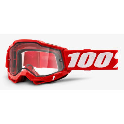 Gogle 100% ACCURI 2 ENDURO MOTO RED (Przezroczysta Podwójna)