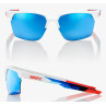 Okulary 100% SPORTCOUPE Matte White / Geo Pattern - HiPER Blue Multilayer Mirror Lens